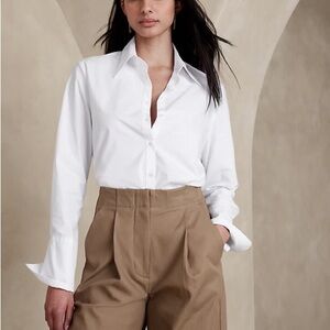 NWT Perfect Banana Republic White Button-Down Shirt